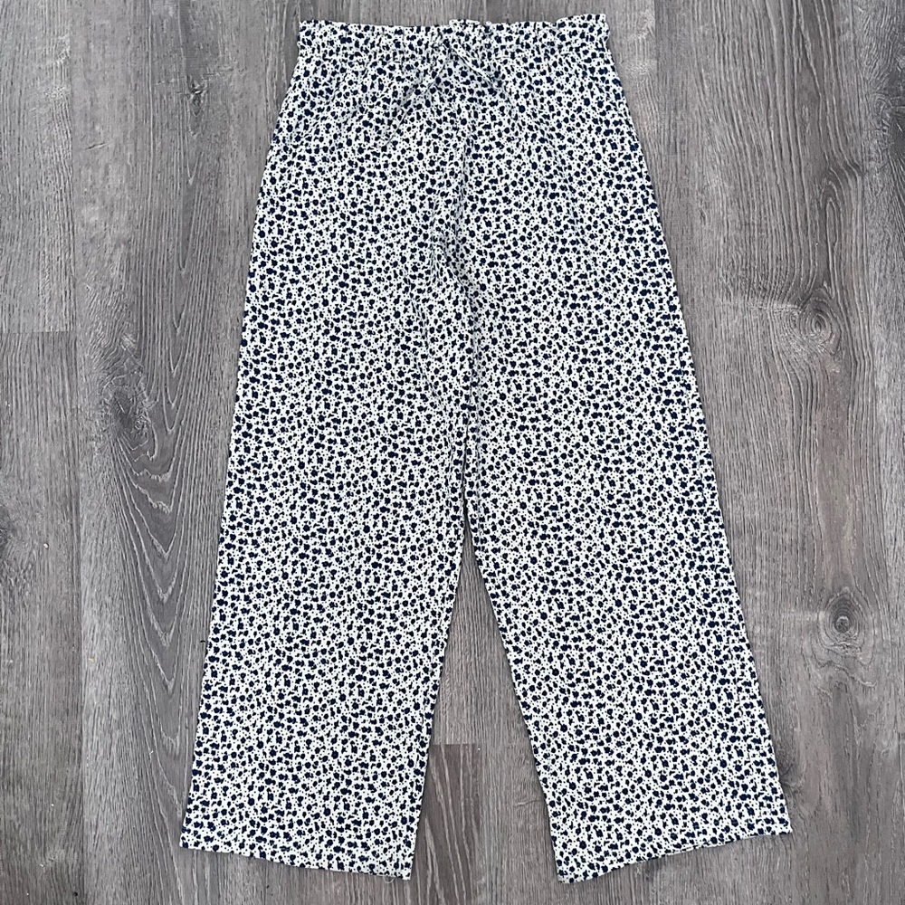 Mango Kids 13-14 blue & White floral Patterned Pants summer